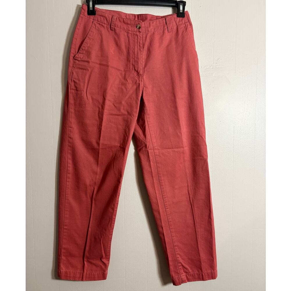 L.L. Bean Women's 10 Petite Cotton Flat Front Chino Pant EUC